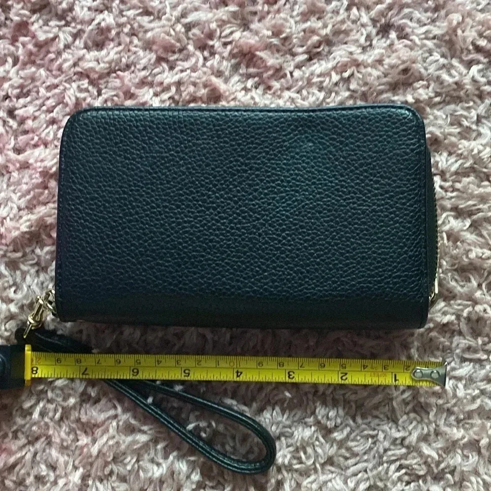 Black Faux Leather Wristlet